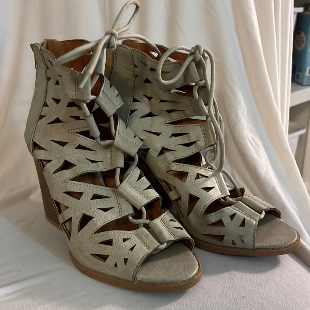 Women’s Lace Up Open Toe Heels